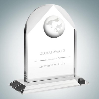Distinguished Globe Arch Optical Crystal Award (Medium)