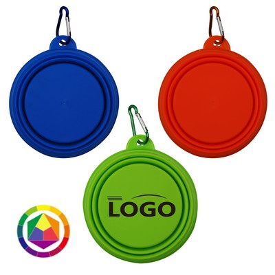 Collapsible Pet Dog Bowl With Carabiner