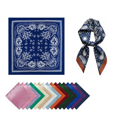 22"X 22" Square One Printed Satin Bandanas