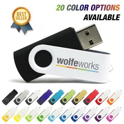 32 GB Swivel USB Flash Drive with Metal Swivel Cover