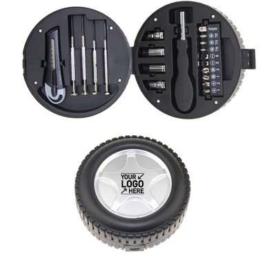 20-Piece Tire-Shaped Watch Screwdriver Tool Set