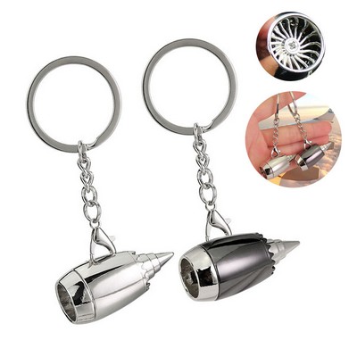 Aluminum Aircraft Engine Keyring