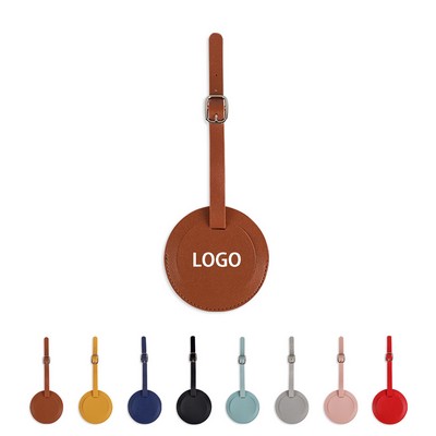 Round PU Leather Luggage Tags
