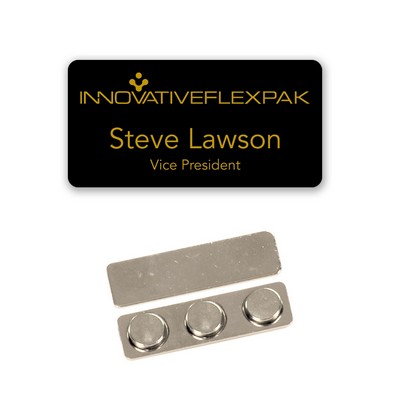 Name Badge. Black Plastic - 1.5X3 Laser Engrave To Gold