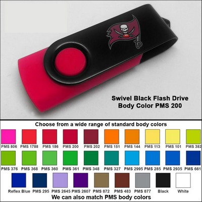 Swivel Black/Red Flash Drive (256 MB Memory) - Body PMS 200