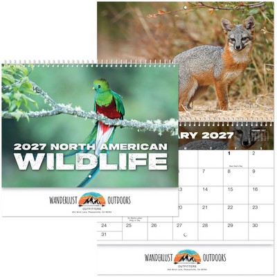 Full Color North America Wildlife Spiral Calendar