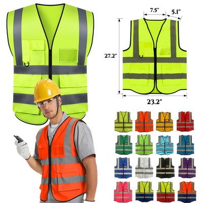 Reflective Safety Zippered Vest
