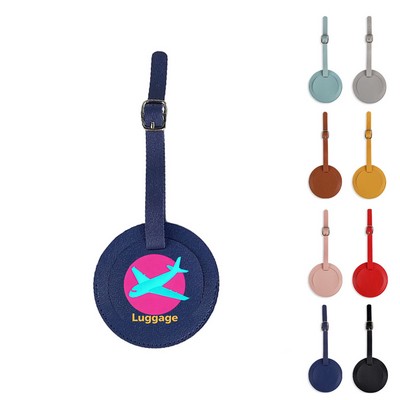 PU Leather Circular Luggage Tag