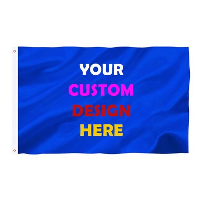 3' x 5' Custom Single Sided Flag w/ Webbing & Grommets