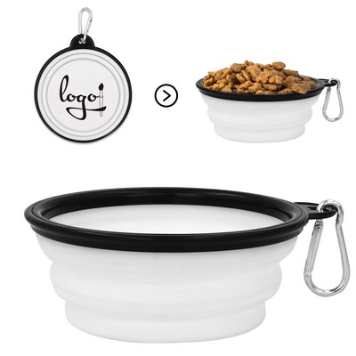 Full Color Pet Dog Bowl w/Carabiner