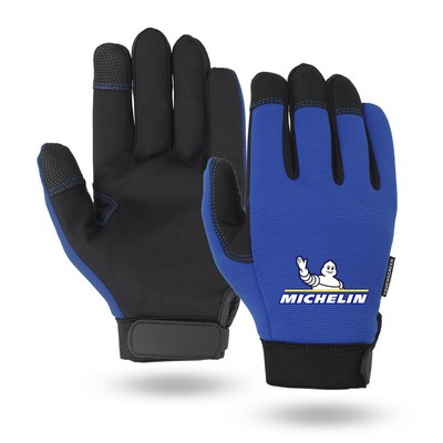 Royal Blue Touchscreen Mechanics Gloves