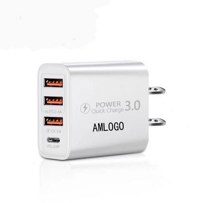 Compact 4-Port USB Wall Charger