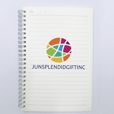 A5 PVC Vinyl Touch Cover Pocket Business Spiral Notebook 50 Sheets Lined Bound Journal