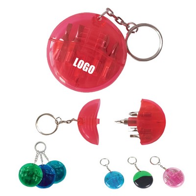 4in1 Mini Plastic & Stainless Steel Screwdriver Tool Set W/ Keychain