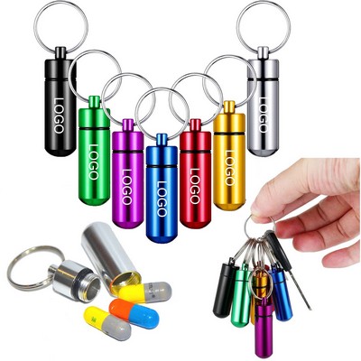 Mini Aluminum Storage Sealed Box Key Chain