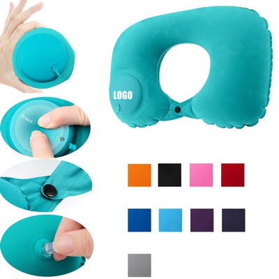 Flocked Inflatable U-shaped Pillow