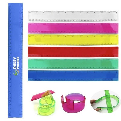 12" Color Transparent Ruler Plastic Rulers