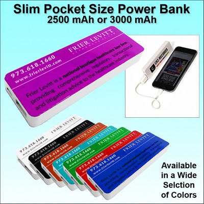 Pocket Size Power Bank 2500 mAh - Purple