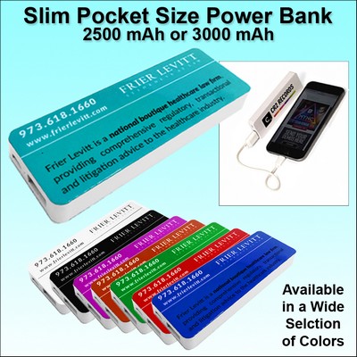 Pocket Size Power Bank 3000 mAh - Light Blue