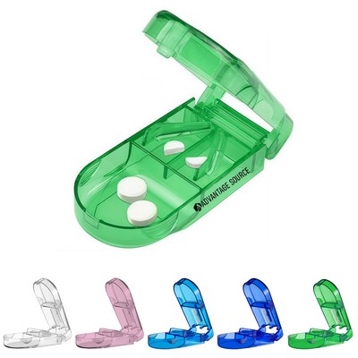 Transparent Pill Cutter Portable Tablet Splitter Box