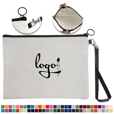 Linen Zipper Makeup Bag