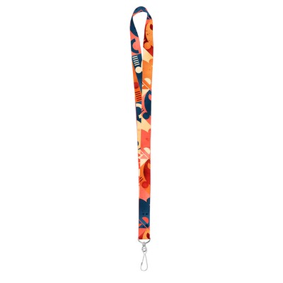 3/4" Full Color Polyester Lanyard w/Metal J Hook