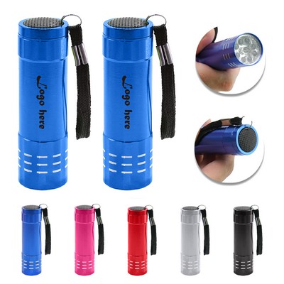 Aluminum 9 LED Flashlight With Strap