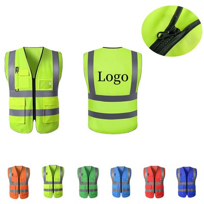High Visibility Reflective Safety Vest with Pocket