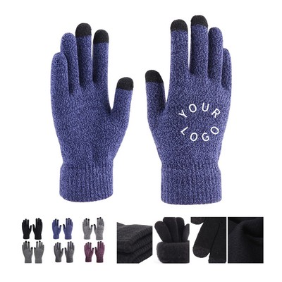 Acrylic Fiber Knitted Touch Screen Gloves With Conductive Yarn
