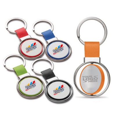 Round Metal Spinning Keyring