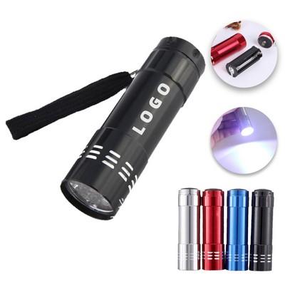 Compact Mini 9 LED Aluminum Alloy Flashlight