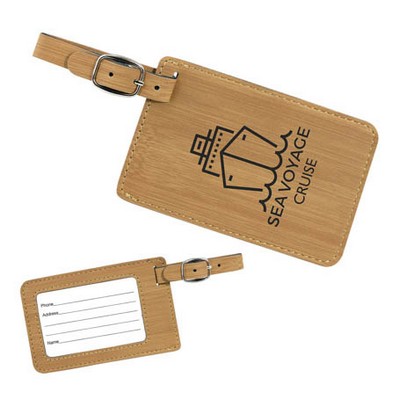 Leatherette Luggage Tag (Bamboo Brown)