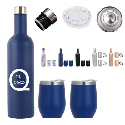 24Oz Stainless Steel Wine Bottle Gift Set