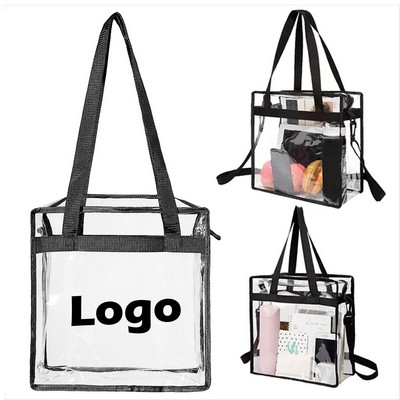 Stadium Approved Zipper Clear Tote Bag