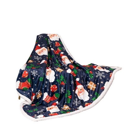 Sherpa Christmas Throw Blanket
