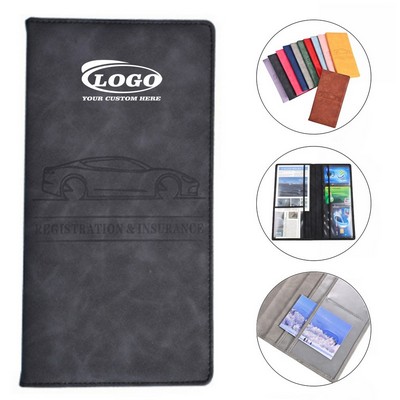Leather Car Registration And Insurance Holder