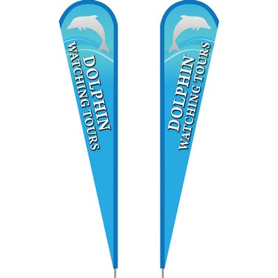 3' x 15' Custom Double Sided Teardrop Flag