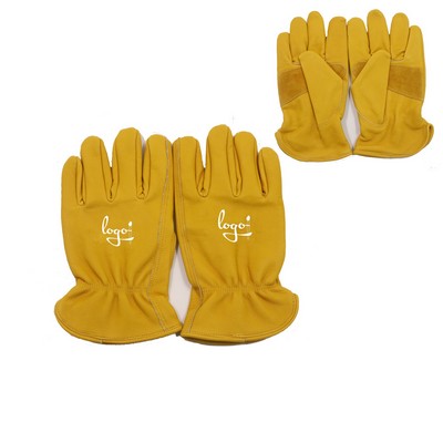 Yellow Cowhide Work Gloves