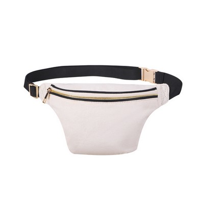 Metal Zipper Canvas Fanny Pack