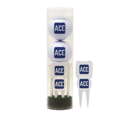 Golf Ball Tube with Six Tees & Divot Tool