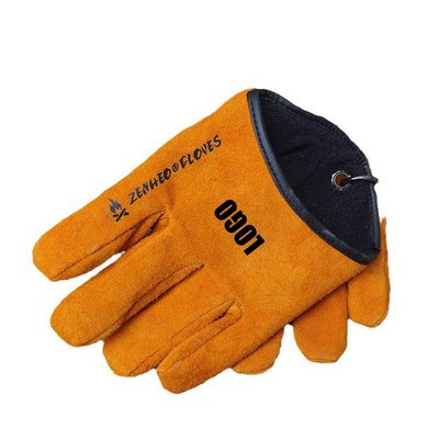 Magnetic Carabiner Leather Heat Resistant Gloves