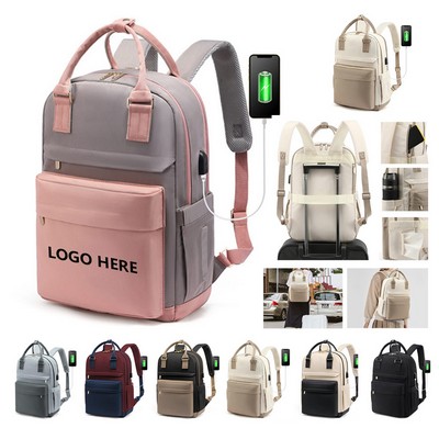 Water-Resistant Oxford Travel Backpack