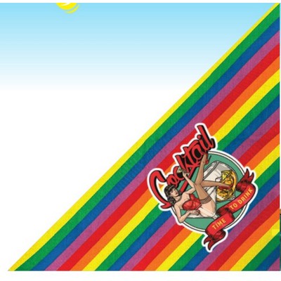 Rainbow Pride Stripes Pet Bandanna Triangle (XS/SM) 14"x14"x19" 100% Cotton Stock Pre-Dyed Pattern