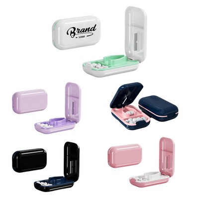 Pill Organizer Box with Medicine Cutter