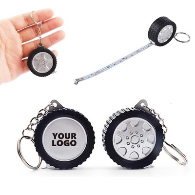 Mini Tire Shape Tape Measure Keychain
