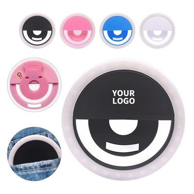 Rechargeable Clip Selfie Ring Light Full Color Print