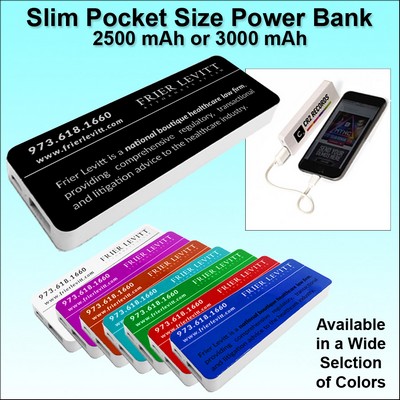 Pocket Size Power Bank 3000 mAh - Black