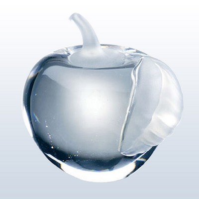 Molten Glass Apple Award w/Frosted Leaf