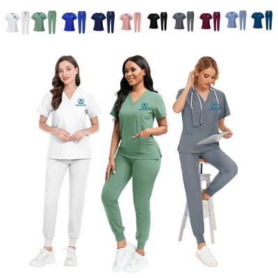 Unisex Quick-Dry V-Neck Scrub Set
