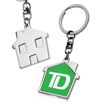 House Shaped Metal Keychain